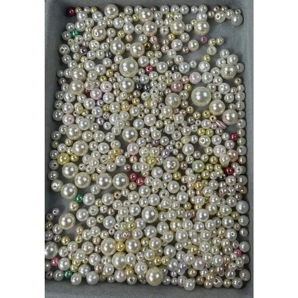 Assorted Faux Pearl Beads of Various Shapes Sizes and Colors